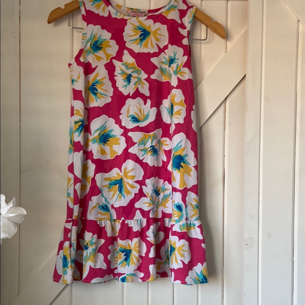 Cookie Street Girls 8 Medium Floral Dress Hawaii Sleeveless Tropical